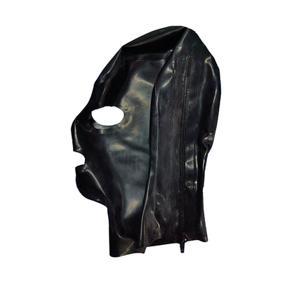 Handmade Large Eye Latex Hood Mask Back Zipper
