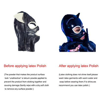 Handmade Latex Cat Face Hood Unisex Cosplay Head Mask
