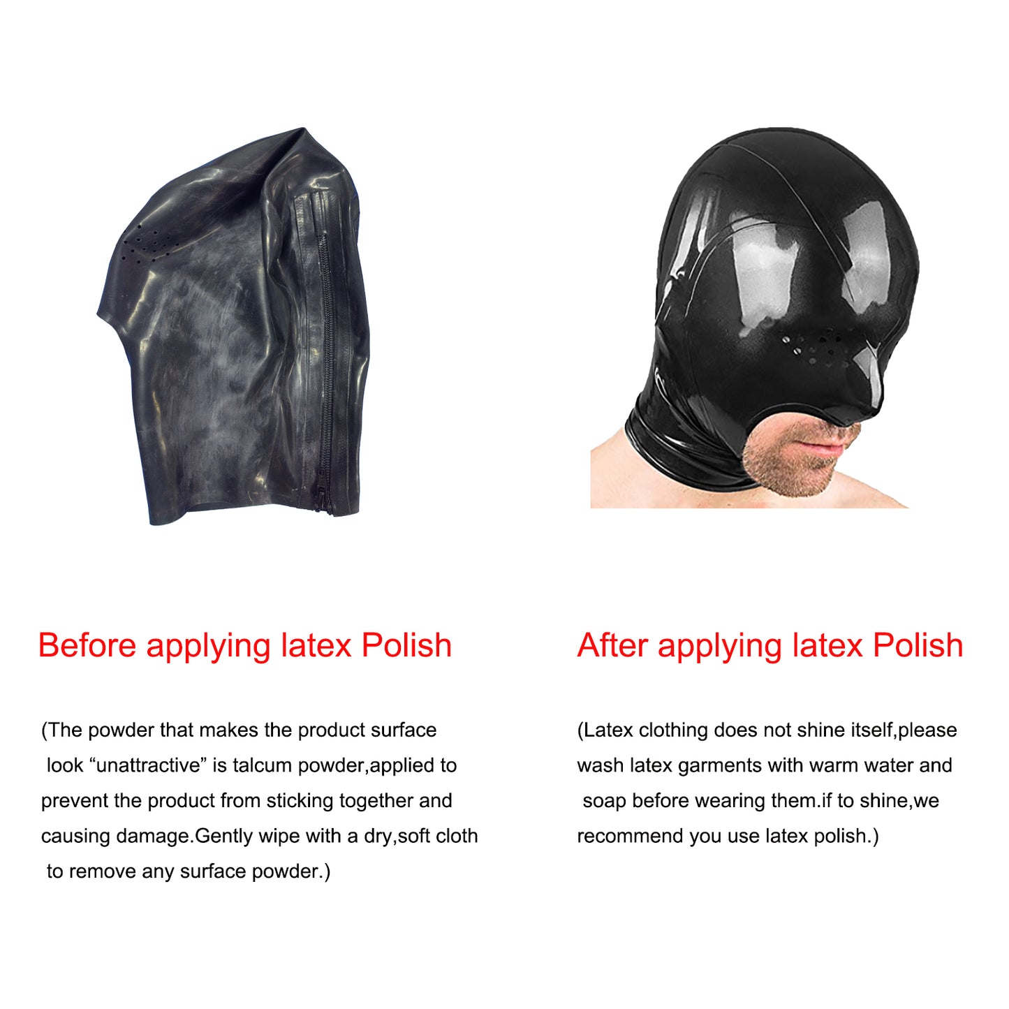Microporous Open Mouth Breathable Nostril Latex Hood Mask