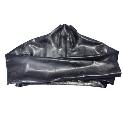 Men Latex Long Sleeve Front Zip Cropped Shrug