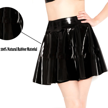 Black Fashion Latex Skirts for Women,Natural Rubber Latex Mini Skirt