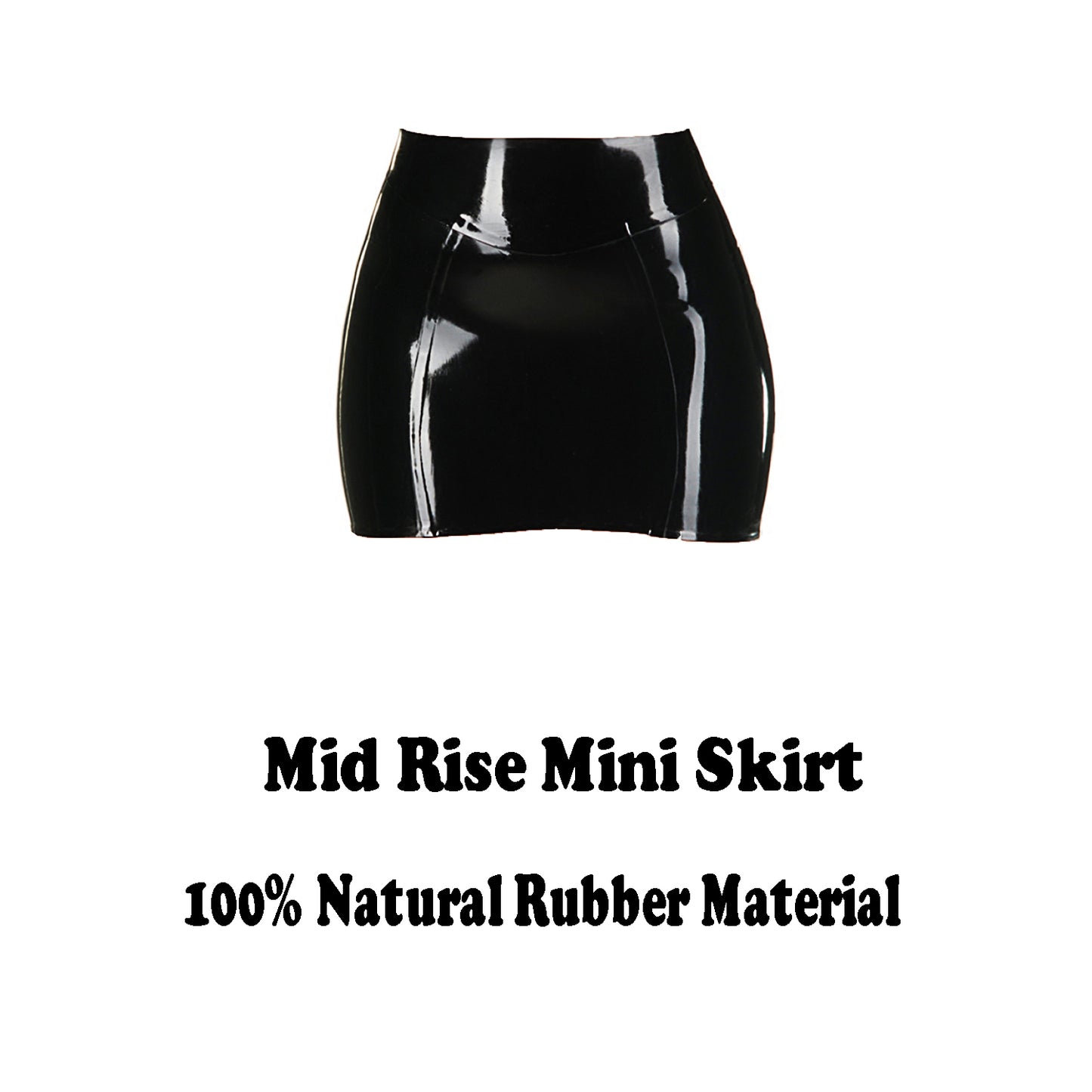 Black Latex Mini Skirt for Women,Fashion Handmade Latex Skirt