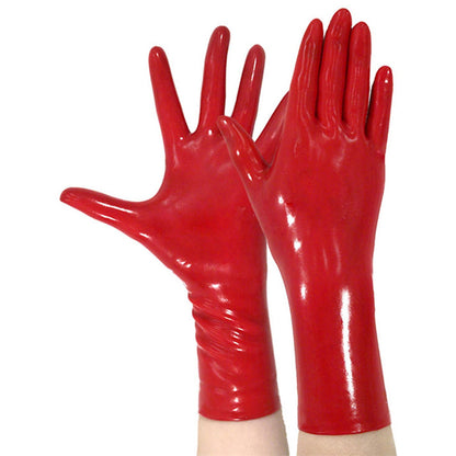 Fashion Red Latex Gloves,Natural Tight Fit Rubber Short Gloves