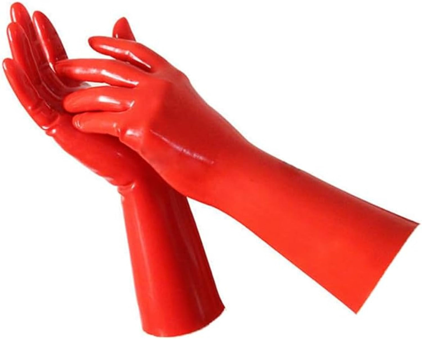 Fashion Red Latex Gloves,Natural Tight Fit Rubber Short Gloves