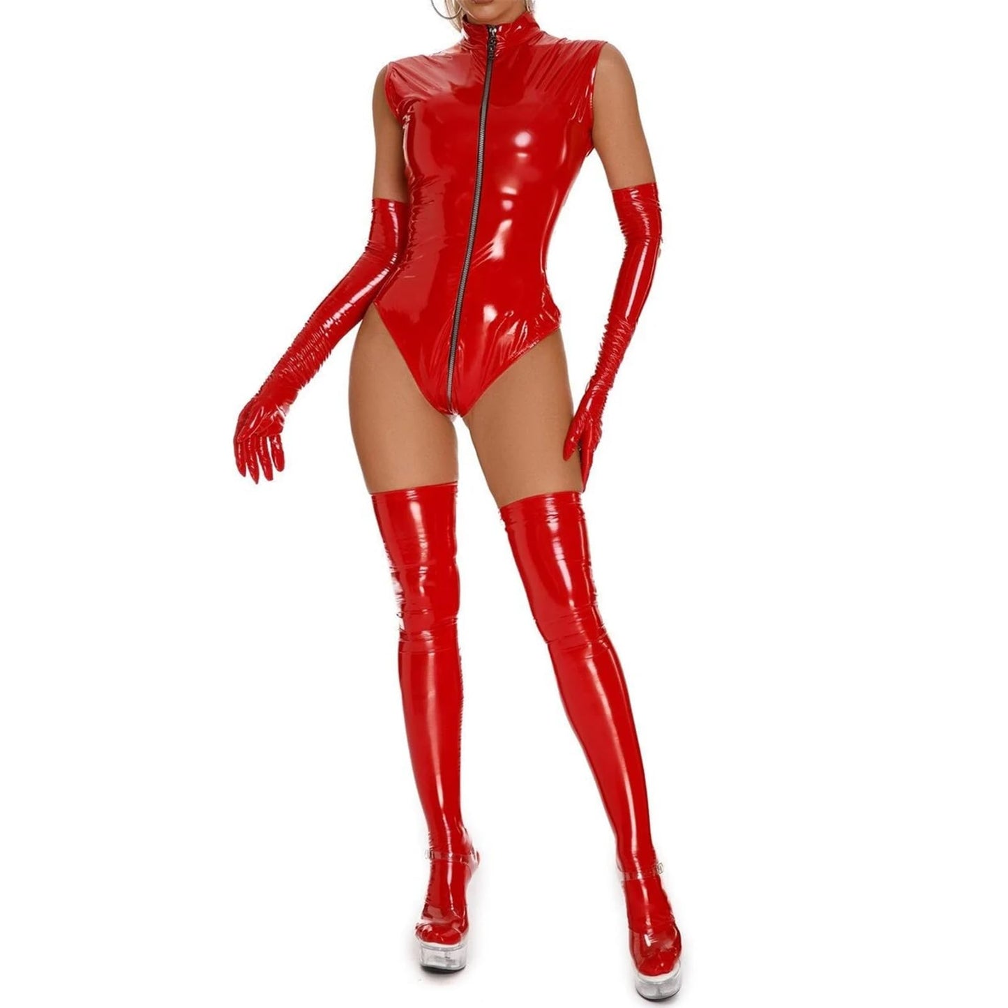 Fashion Red Long Latex Gloves, Natural Rubber Gloves