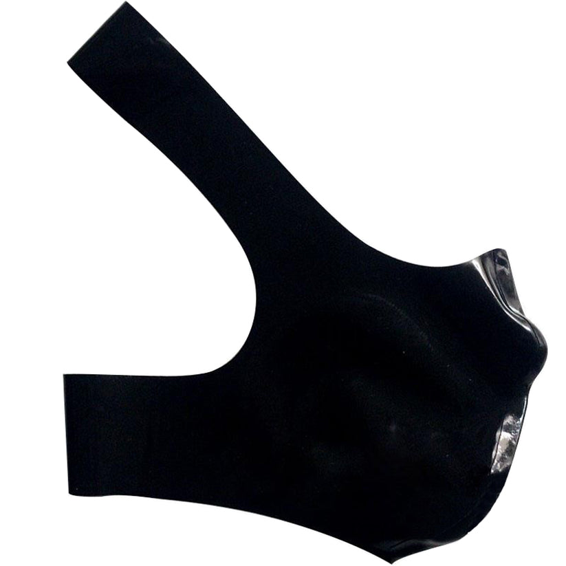 Unisex Black Half-Face Handcrafted Latex Hood Mask