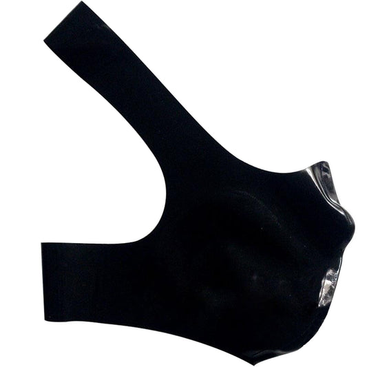 Unisex Black Half-Face Handcrafted Latex Hood Mask