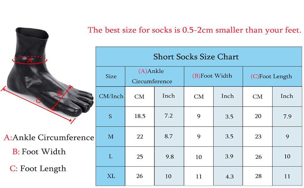 Latex Toe Socks for Clothing, Black Rubber Cosplay Party Socks