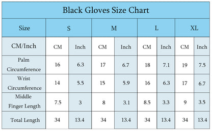 Unisex Black Latex Short Gloves With Nails