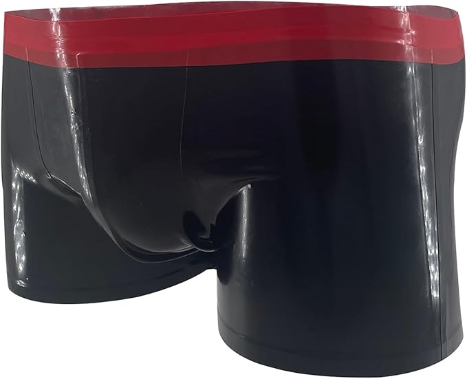 Black Latex Boxer Briefs for Men,Rubber Men's Underwear