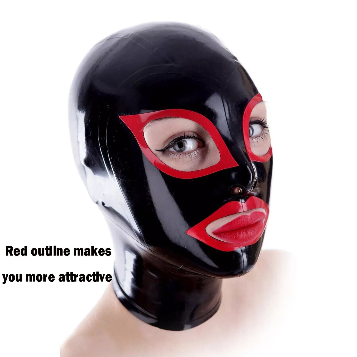 Black Latex Mask,Latex Hood for men and women