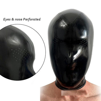 Handmade Rubber Mask,Black Full Face Latex Hood Mask