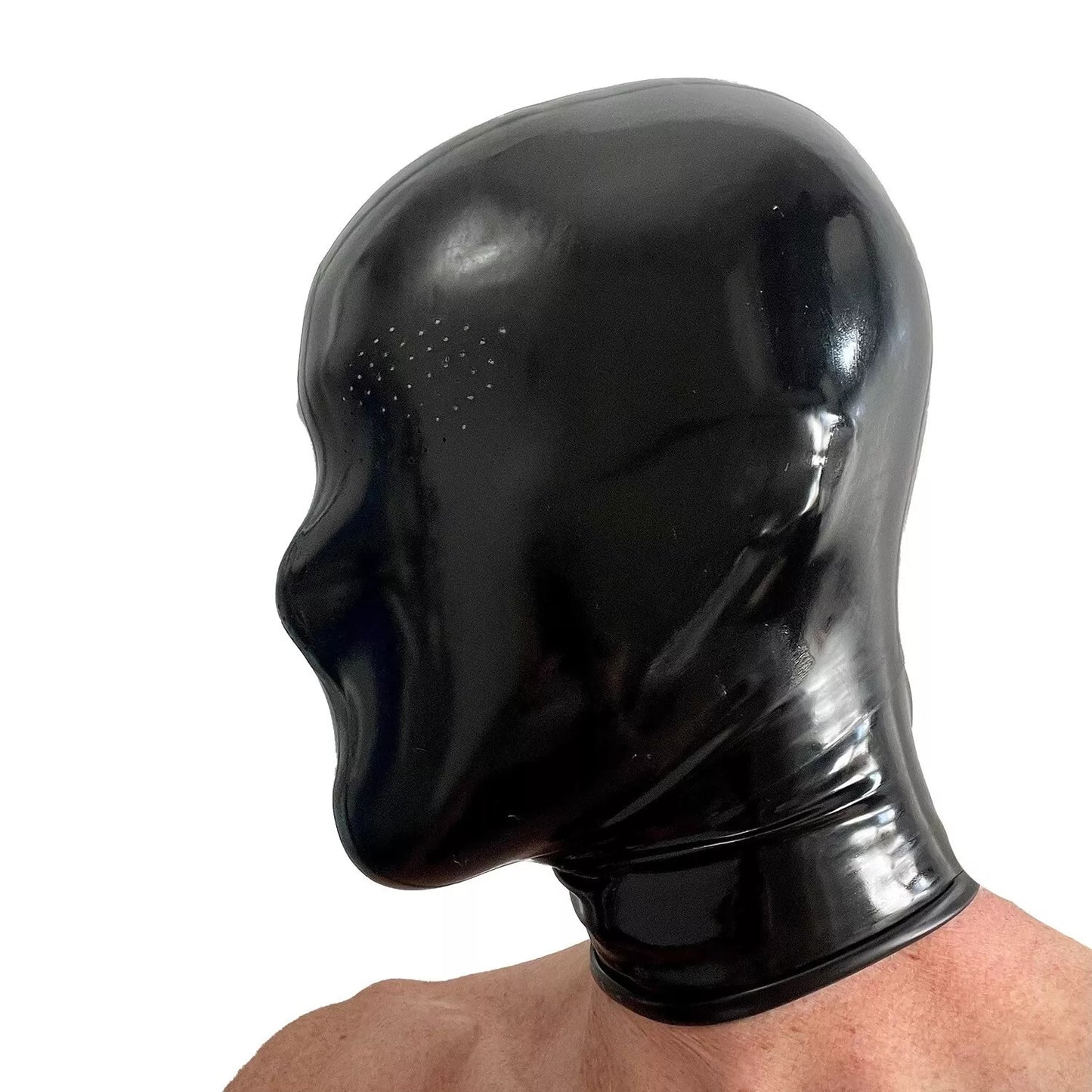 Handmade Rubber Mask,Black Full Face Latex Hood Mask