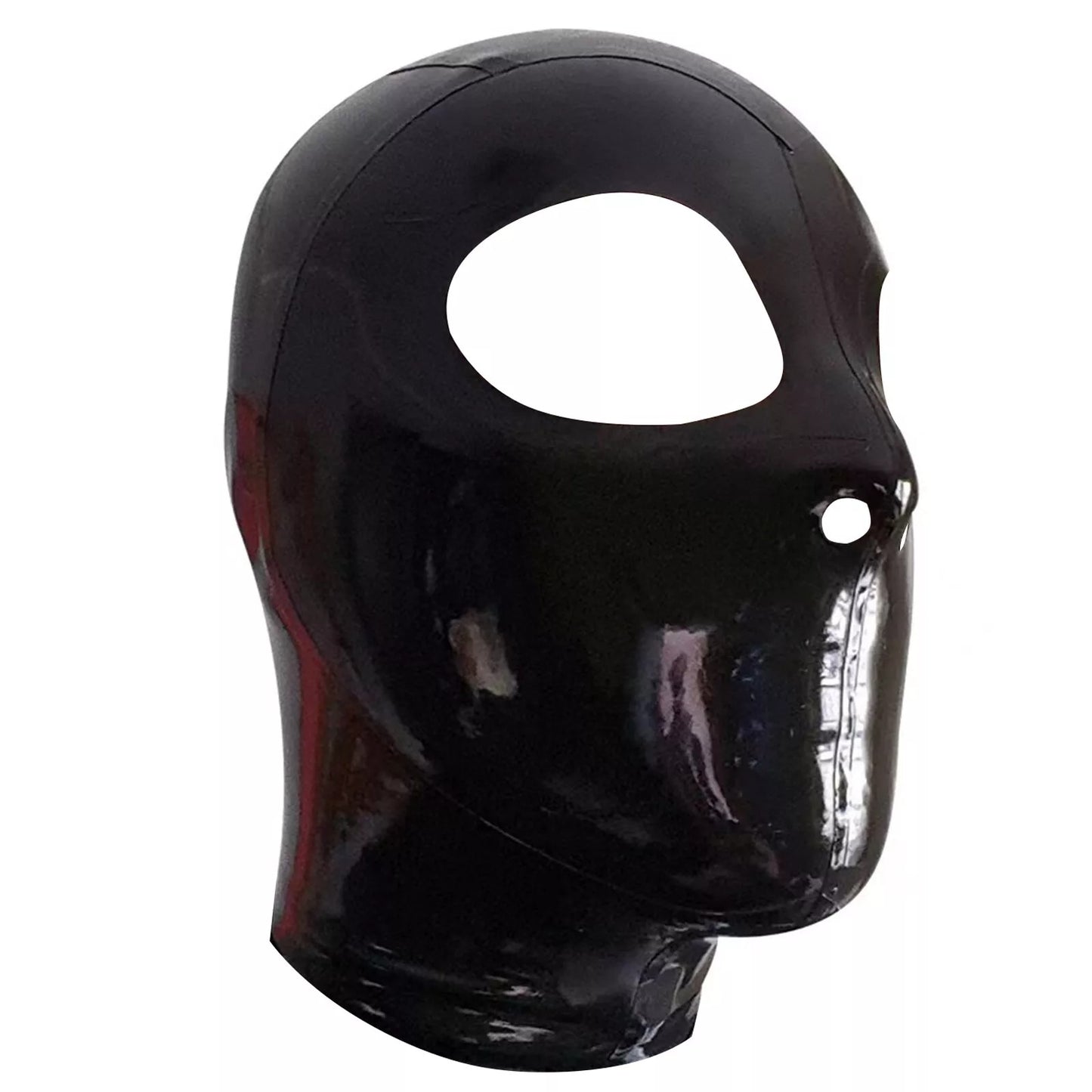 Black Full Face Latex Hood,Bondage Mask Hood